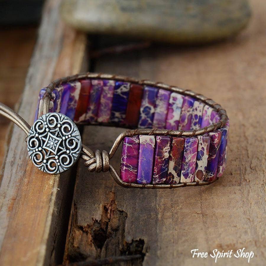 Handmade Purple Jasper Tube Bracelet