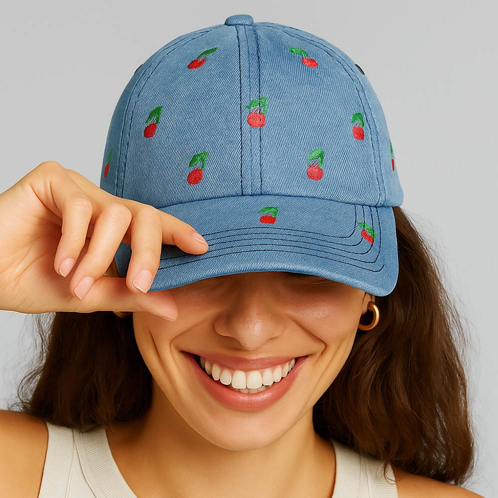 Cherry Picked Denim Baseball Cap