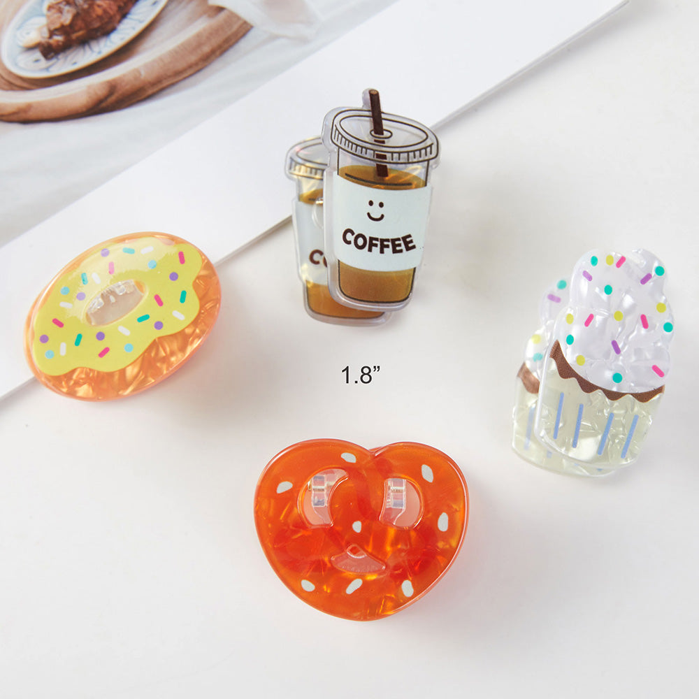 Snack Attack 4PCS Mini Hair Claw Clip Set