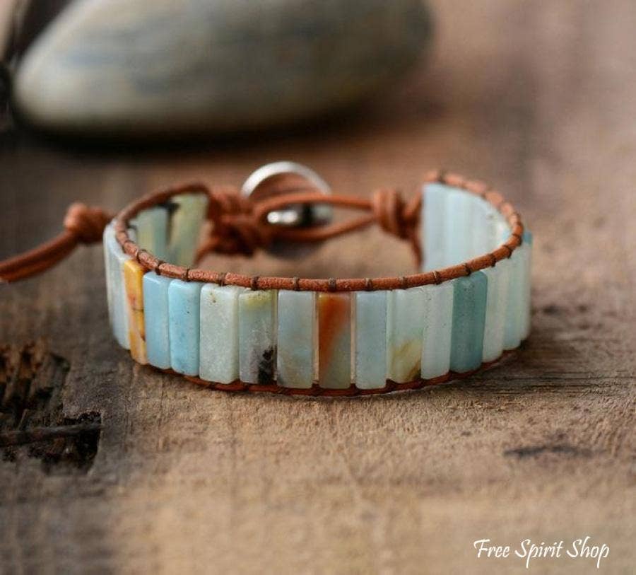 Natural Amazonite Stone Tree Of Life Bracelet