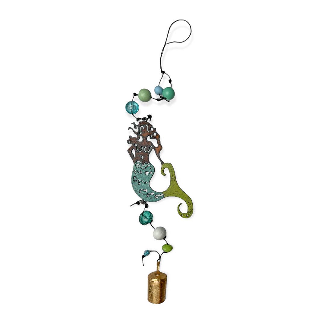 Mermaid wind chime bell nautical garden ornament spring gift