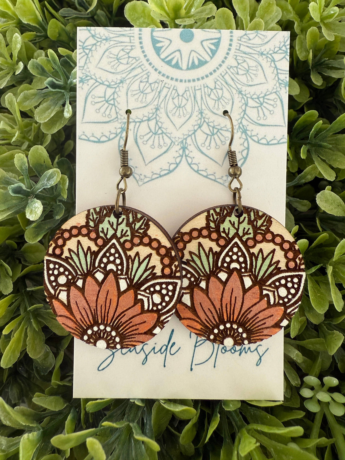 Terracotta Bloom - Hand Painted Earring