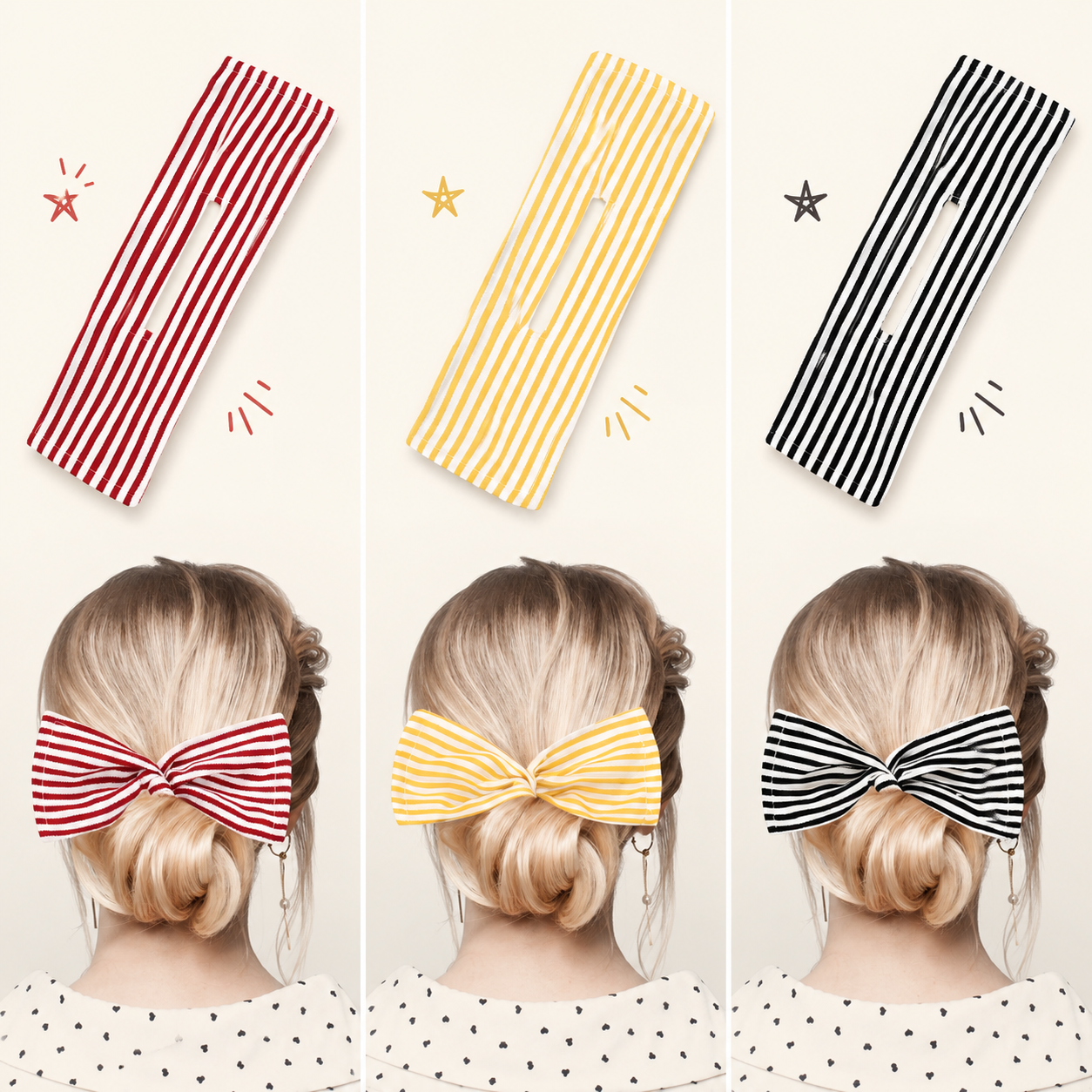 Stripe Twist Bun Band