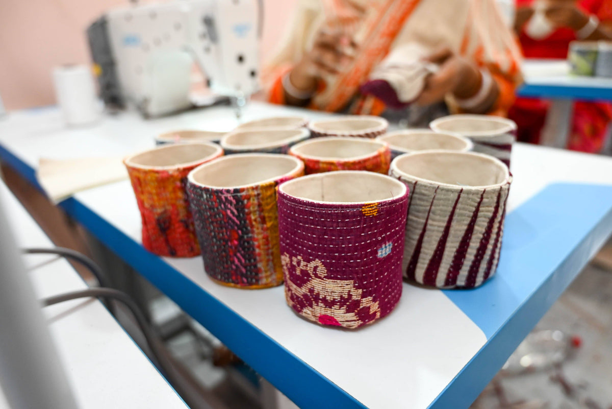 Vintage Kantha Basket | 3 in