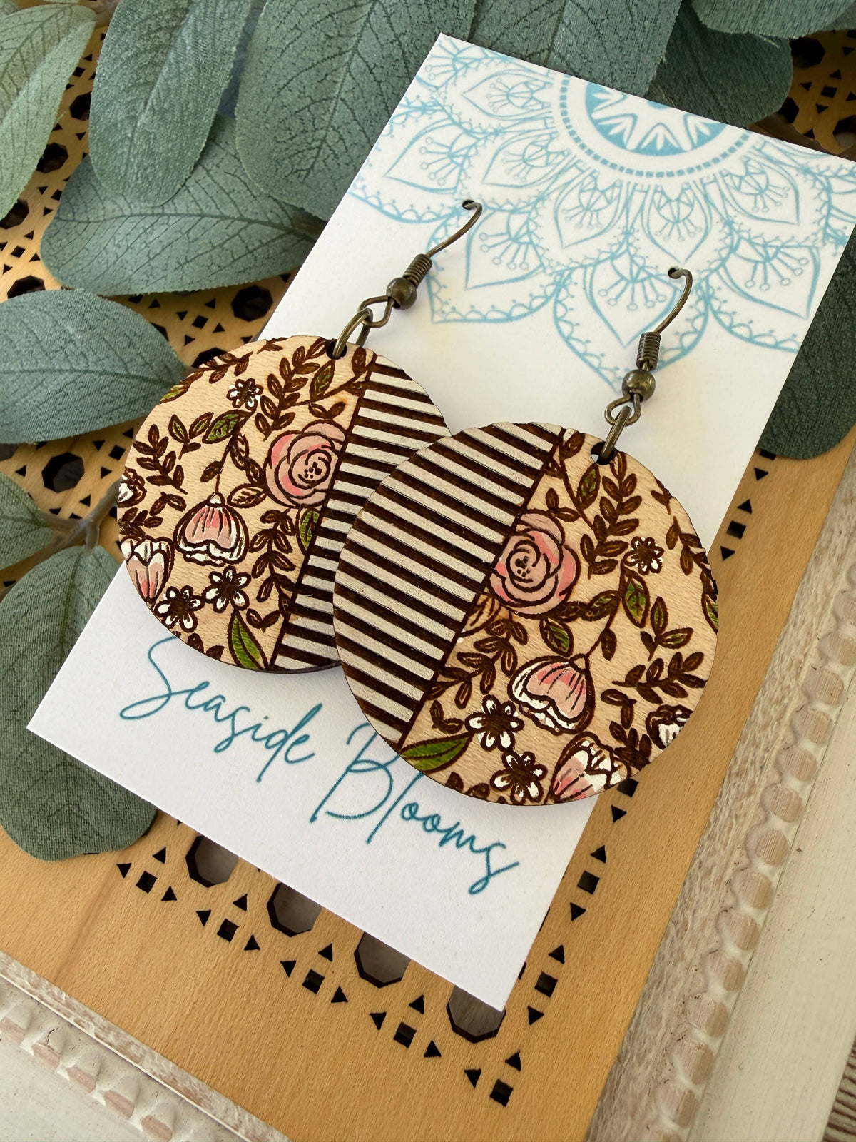 Boho Garden - Hand Painted Earrings 