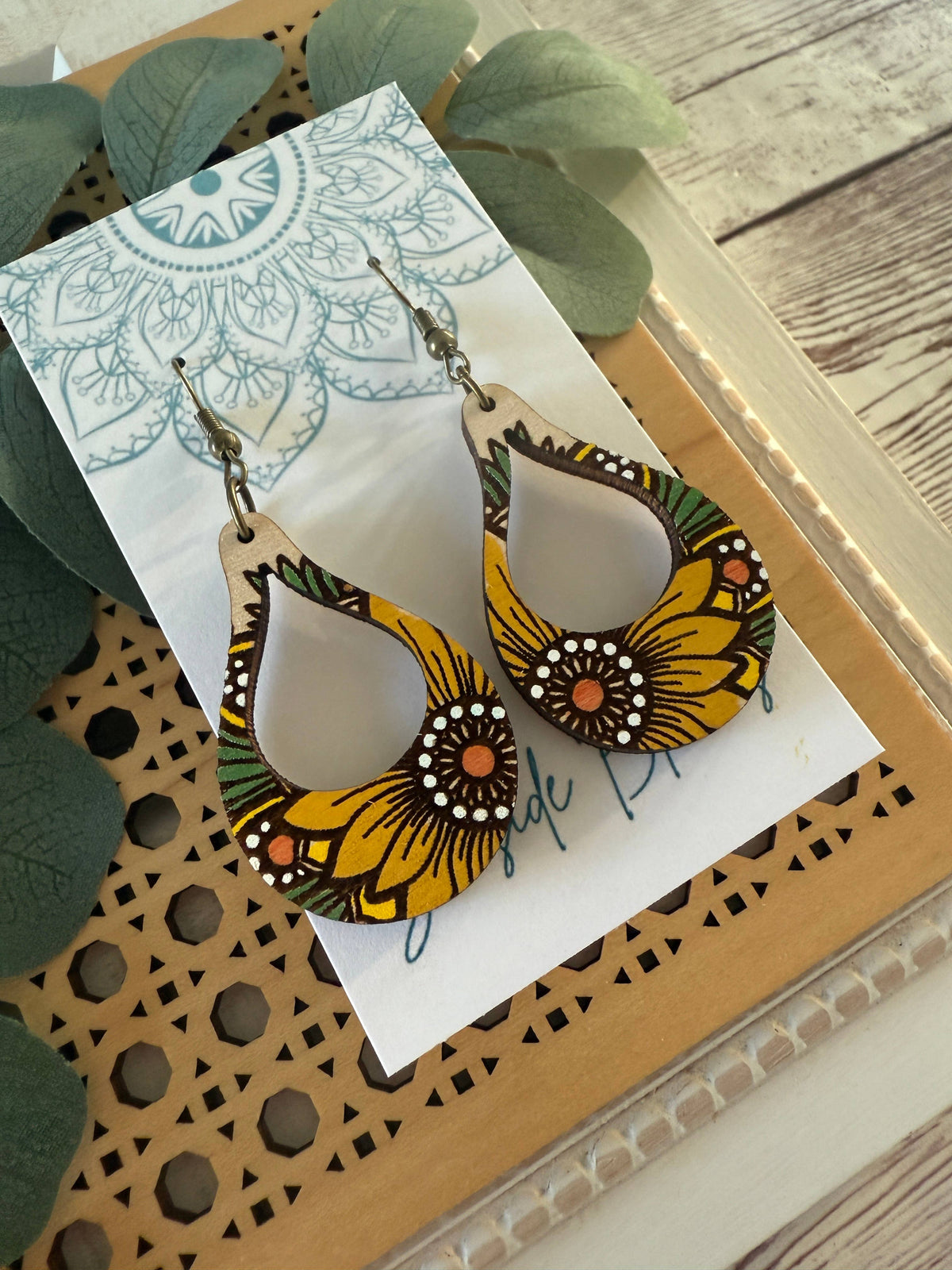 Boho Bloom - Hand Painted Earrings   