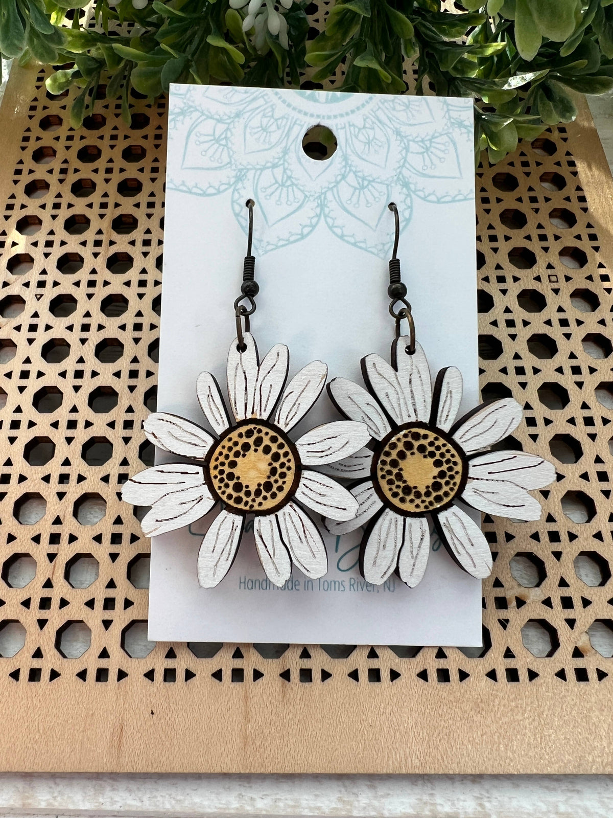 Daisy Days- Hand Painted Earrings