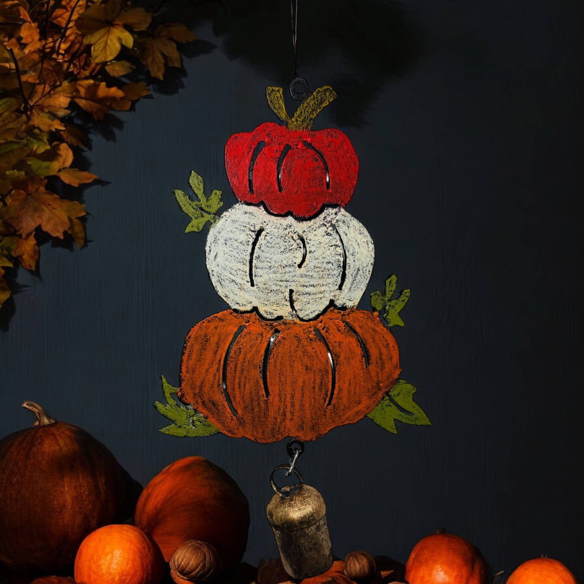 Pumpkin Stack Recycled Metal Wind Chime