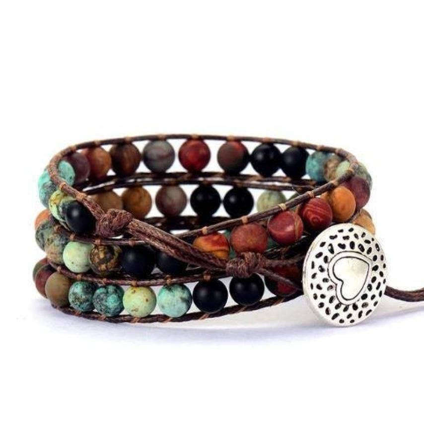 Natural Stone LOVE Wrap Bracelet