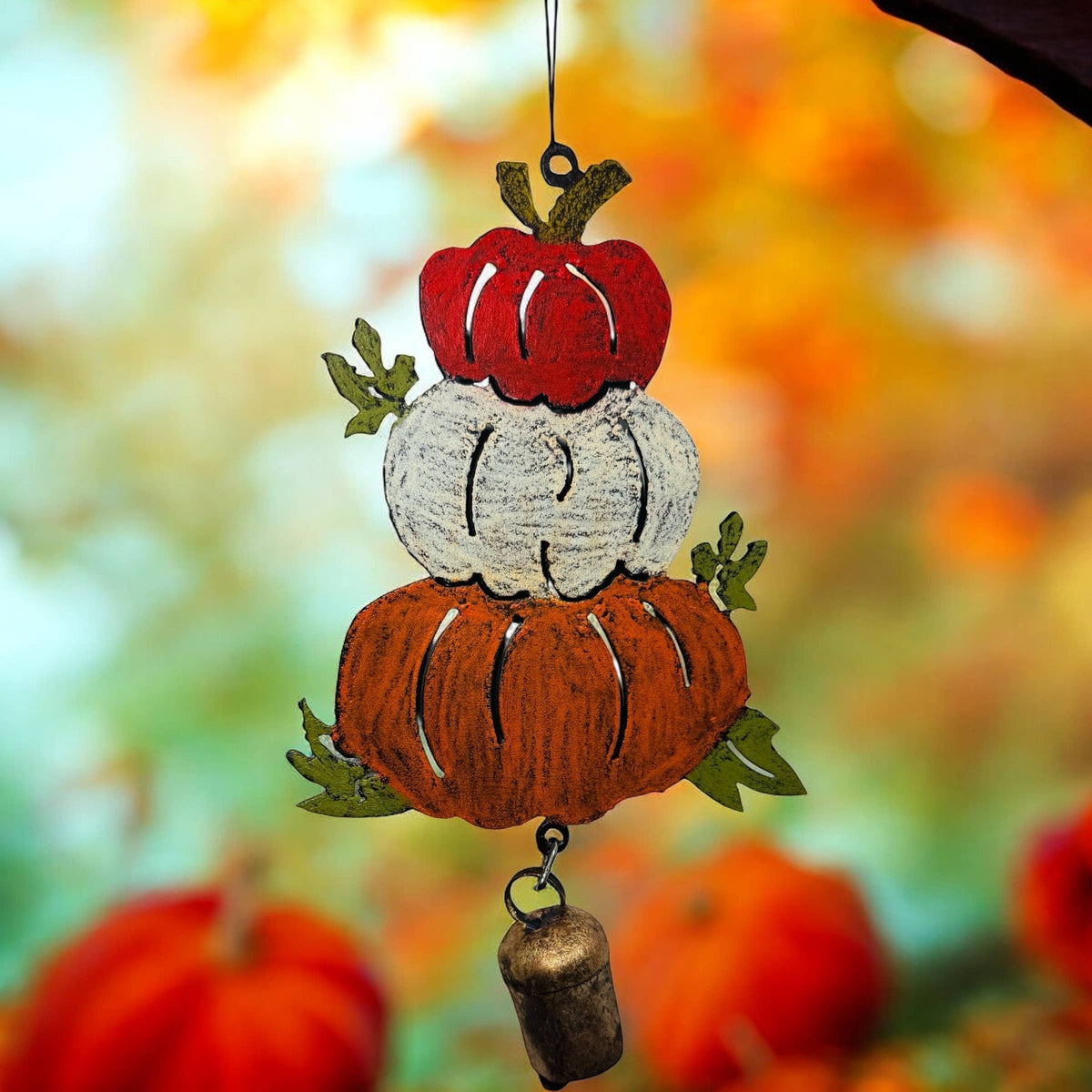 Pumpkin Stack Recycled Metal Wind Chime
