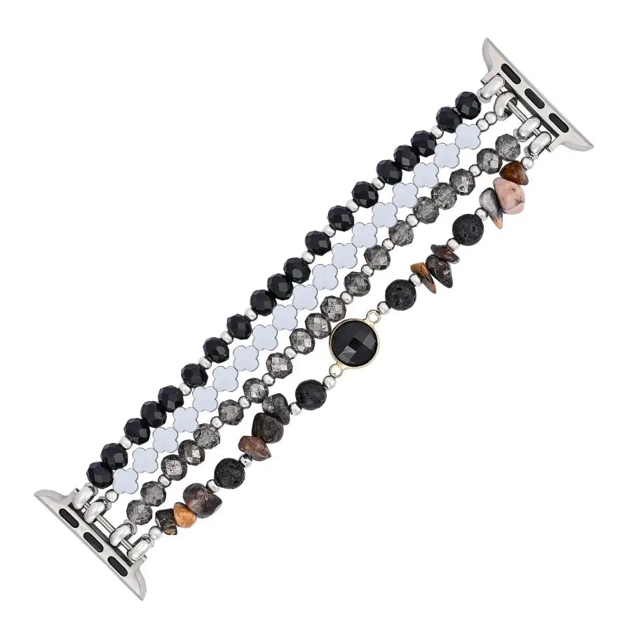 Black Moonlight Glow Beaded Apple Watch Band
