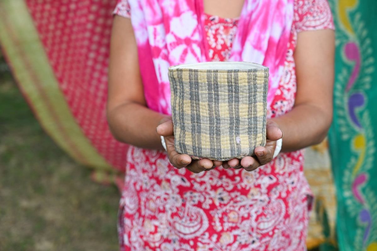 Vintage Kantha Basket | 3 in