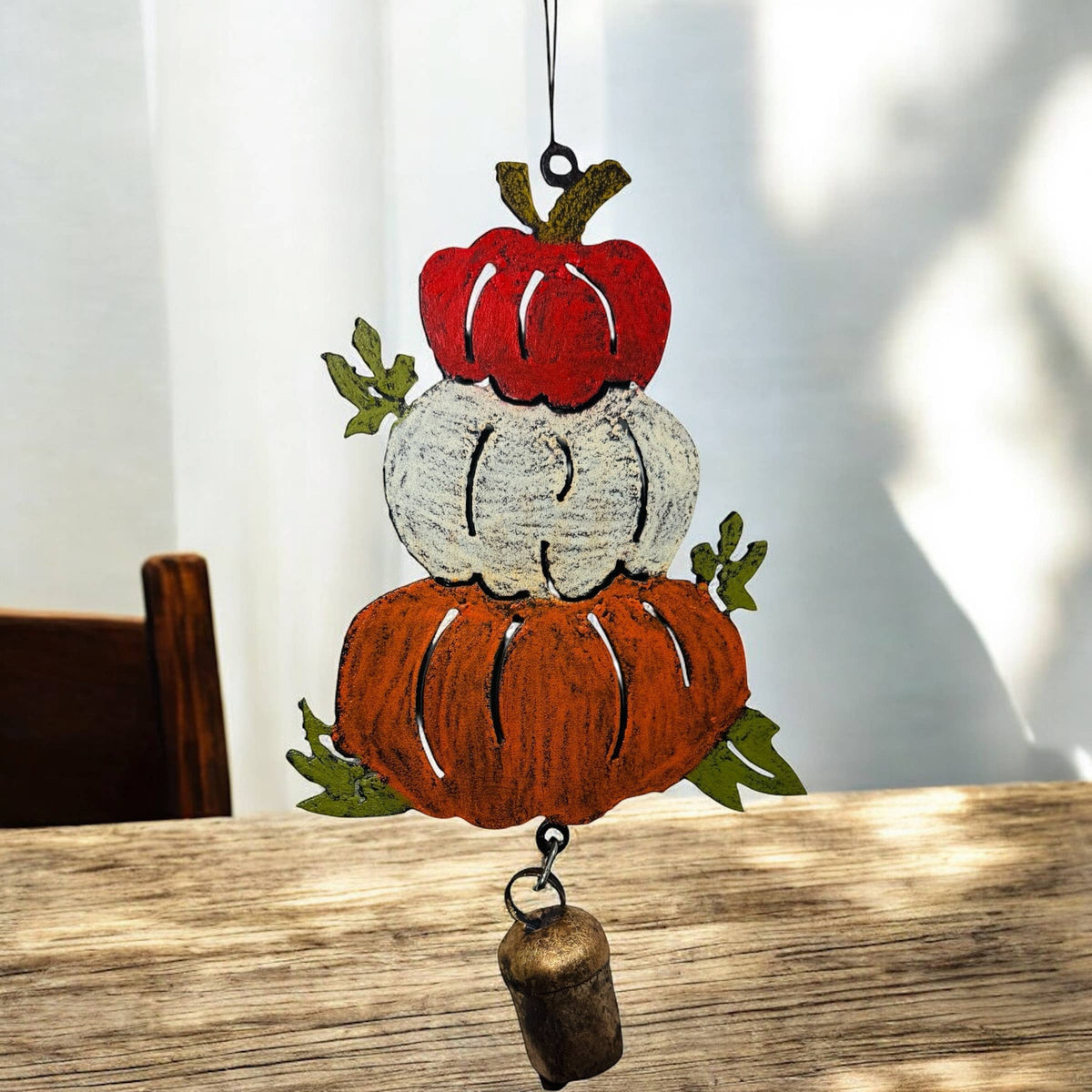 Pumpkin Stack Recycled Metal Wind Chime