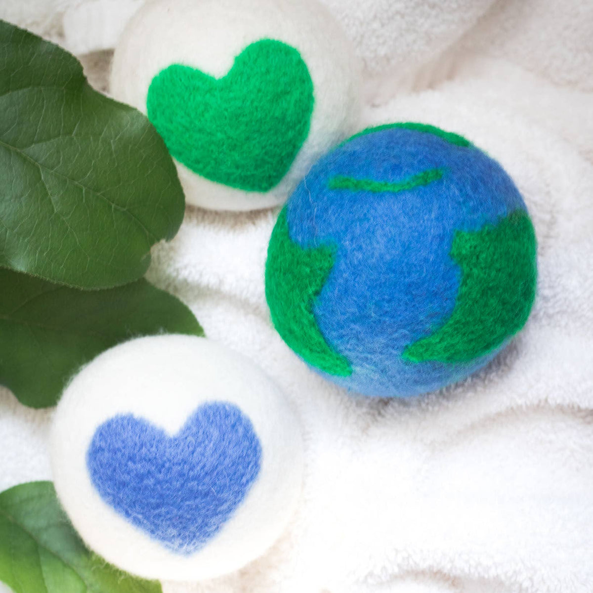 Love Your Mama Eco Wool Dryer Balls - (Earth, Hearts)