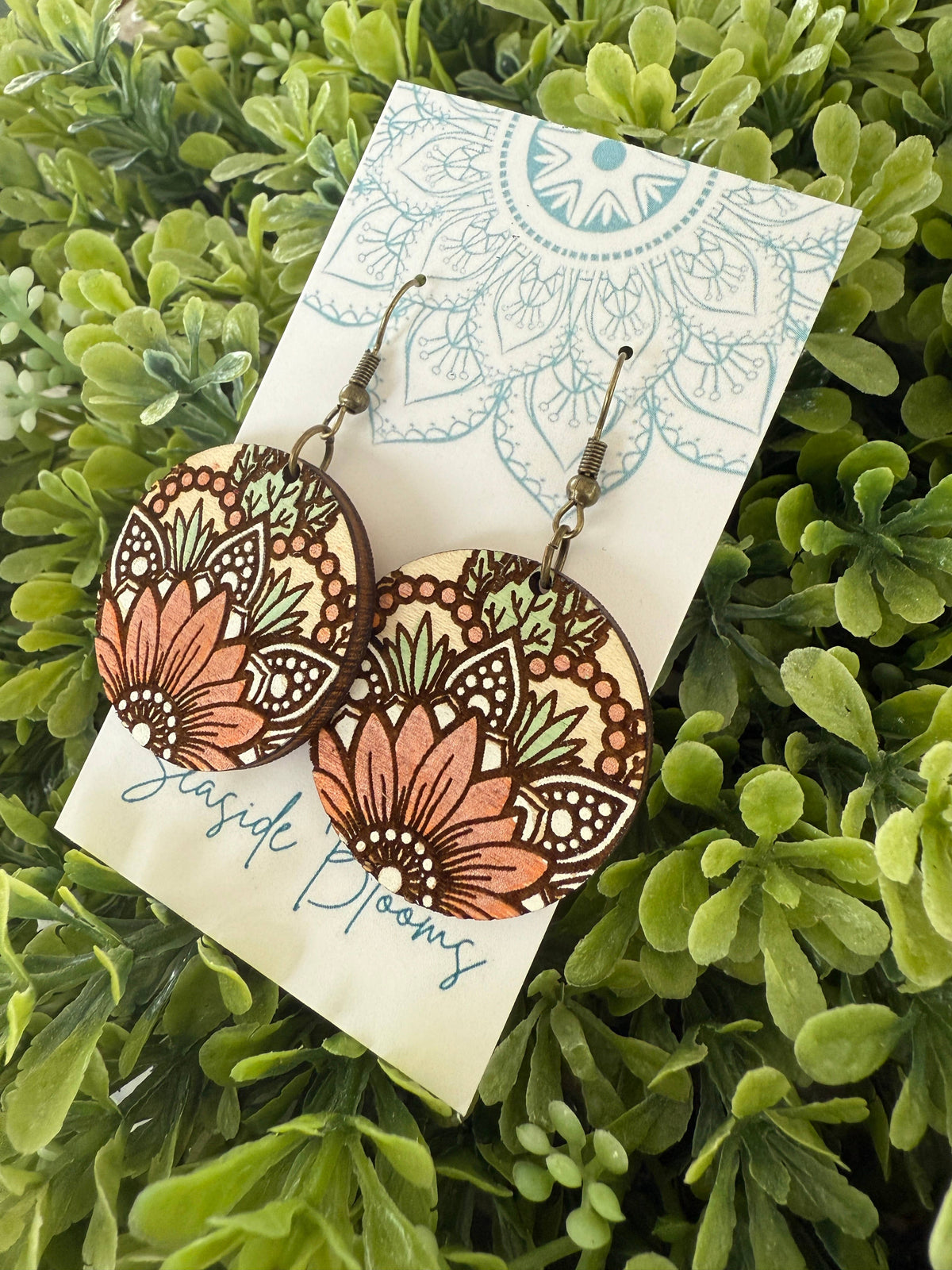 Terracotta Bloom - Hand Painted Earring