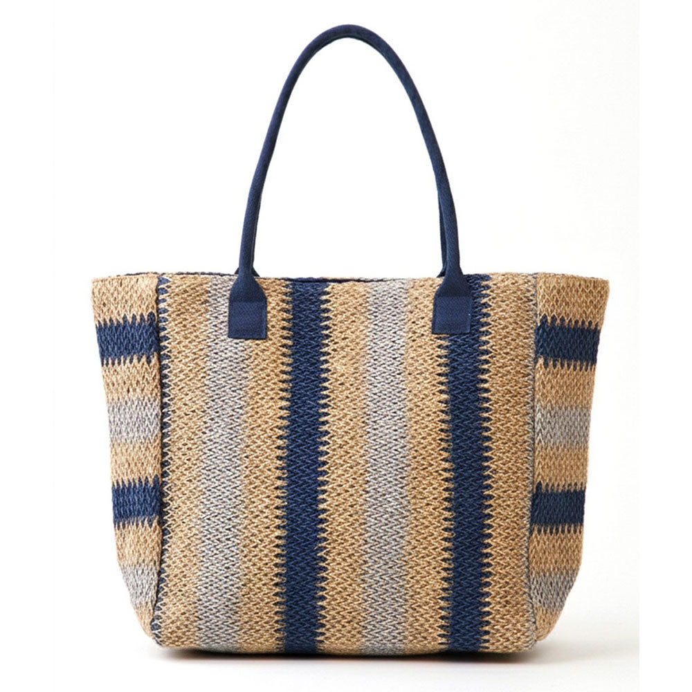 Sandbar Stripes Straw Tote Bag