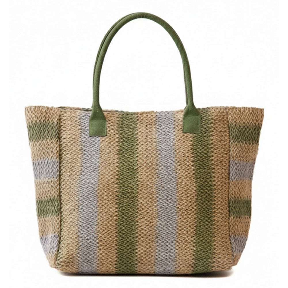 Sandbar Stripes Straw Tote Bag