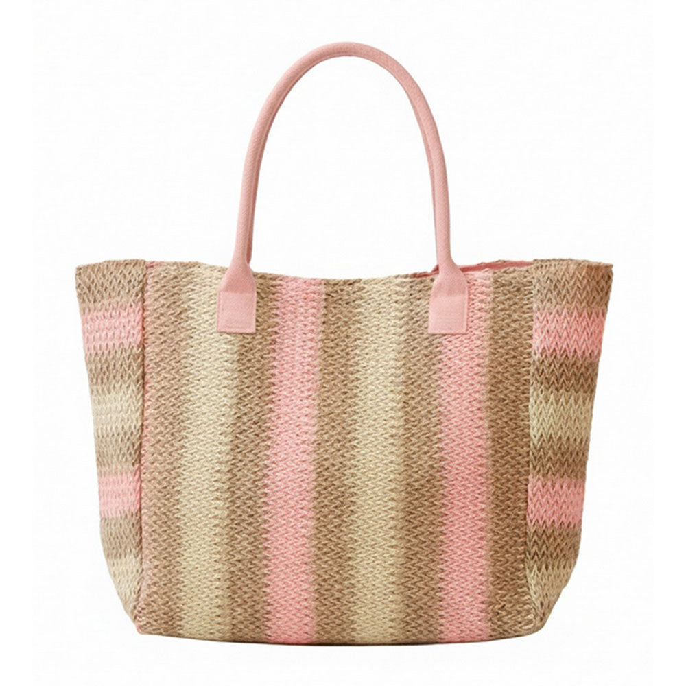 Sandbar Stripes Straw Tote Bag