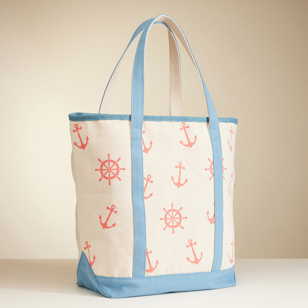 Anchors Away Tote - Blue Handle