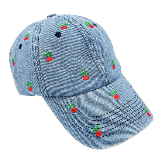 Cherry Picked Denim Baseball Cap