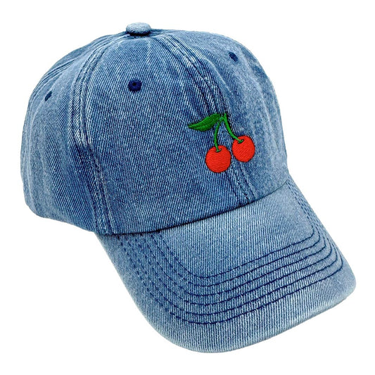 Cherry Crush Denim Baseball Cap