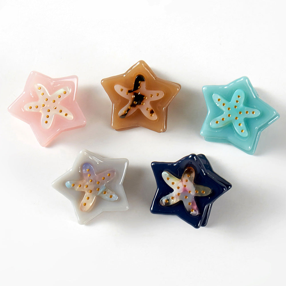 Sea Star - 5PCS Mini Hair Claw Clip Set