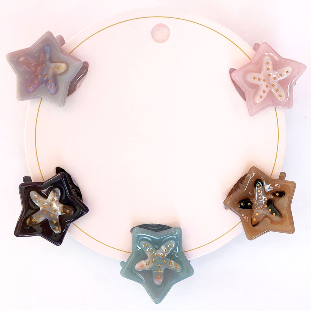 Sea Star - 5PCS Mini Hair Claw Clip Set