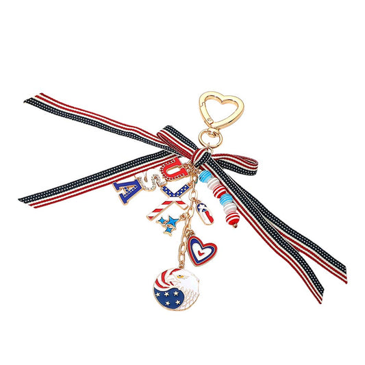 Freedom & Flair USA Flag Drop Keychain Bag Charm