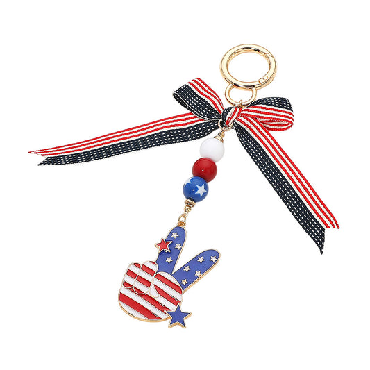 Peace, Love & Freedom Drop Keychain Bag Charm