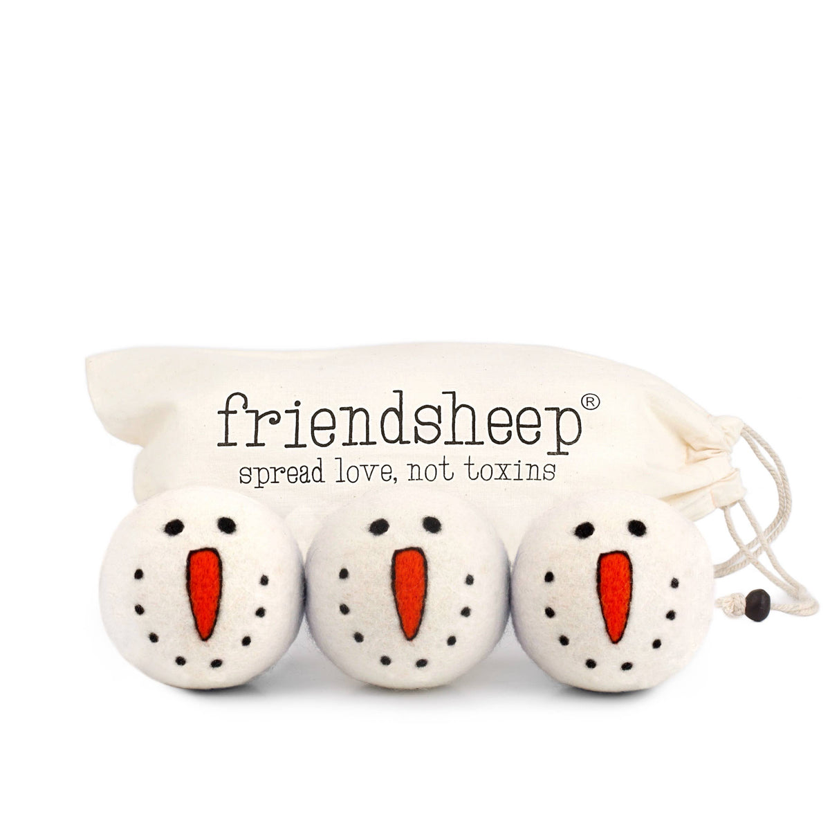 Snowman Trio Eco Wool Dryer Balls