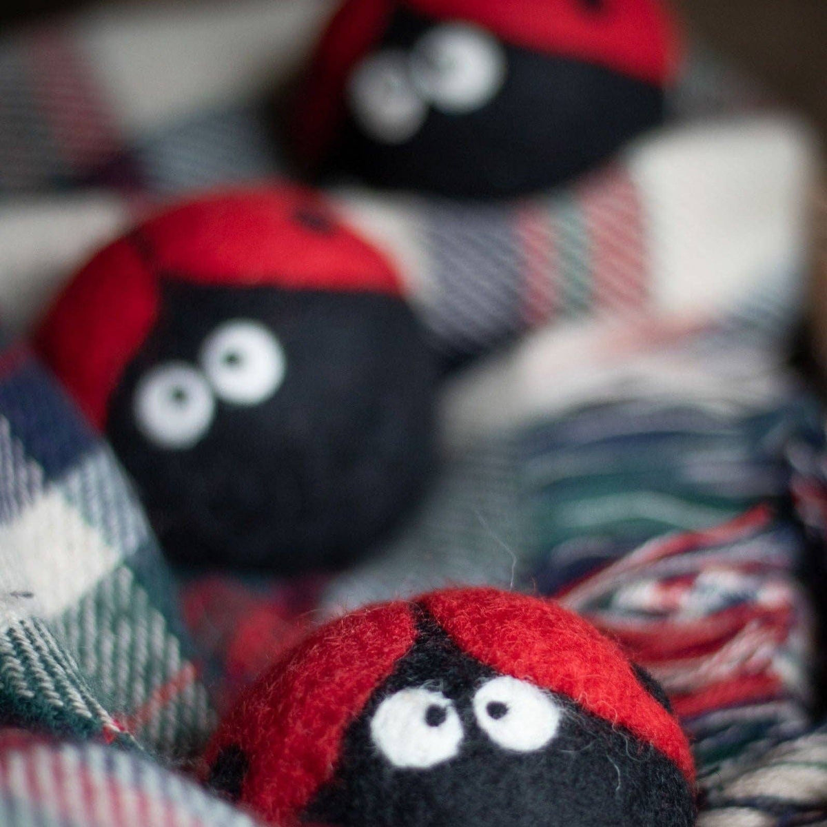 Ladybug Trio Eco Wool Dryer Balls - Set of 3