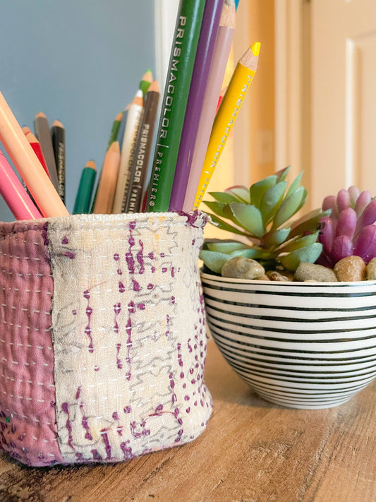Vintage Kantha Basket | 3 in