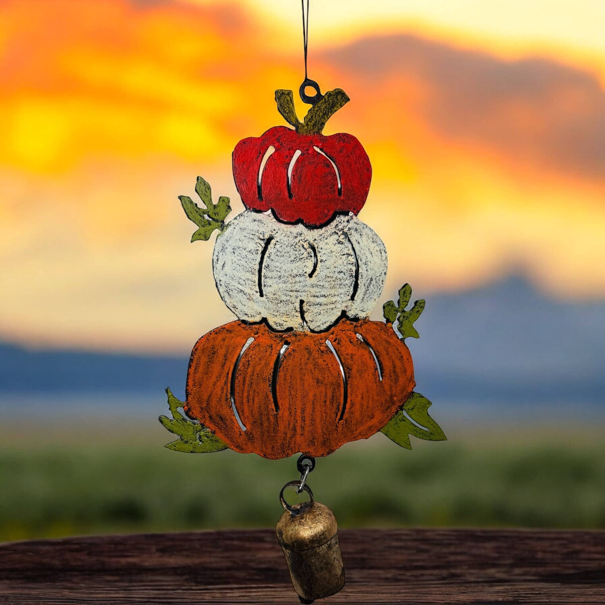 Pumpkin Stack Recycled Metal Wind Chime