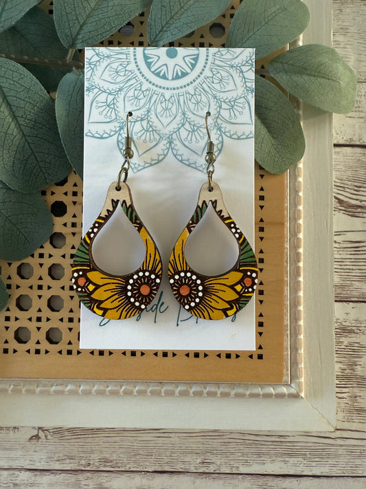 Boho Bloom - Hand Painted Earrings   