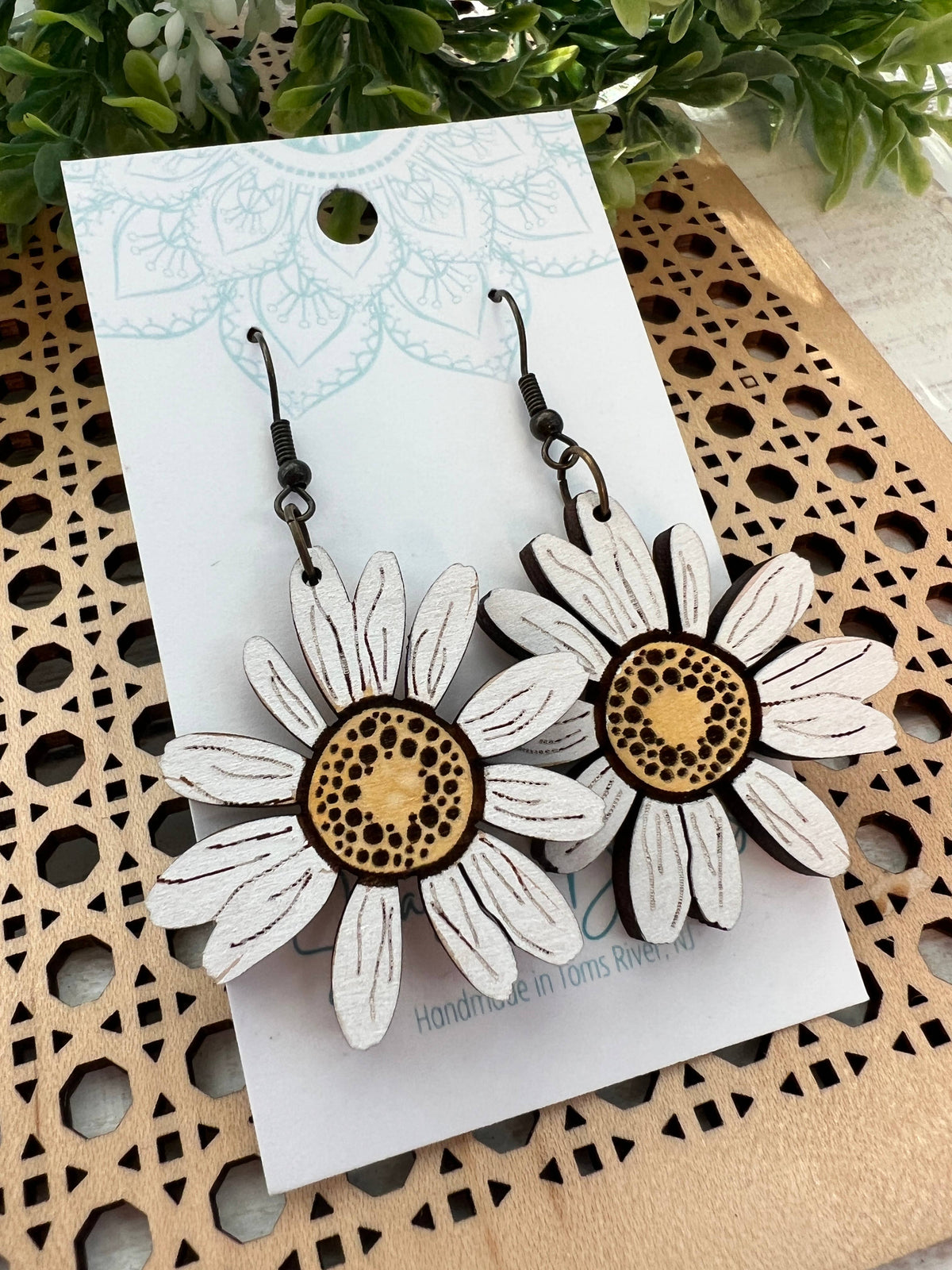 Daisy Days- Hand Painted Earrings