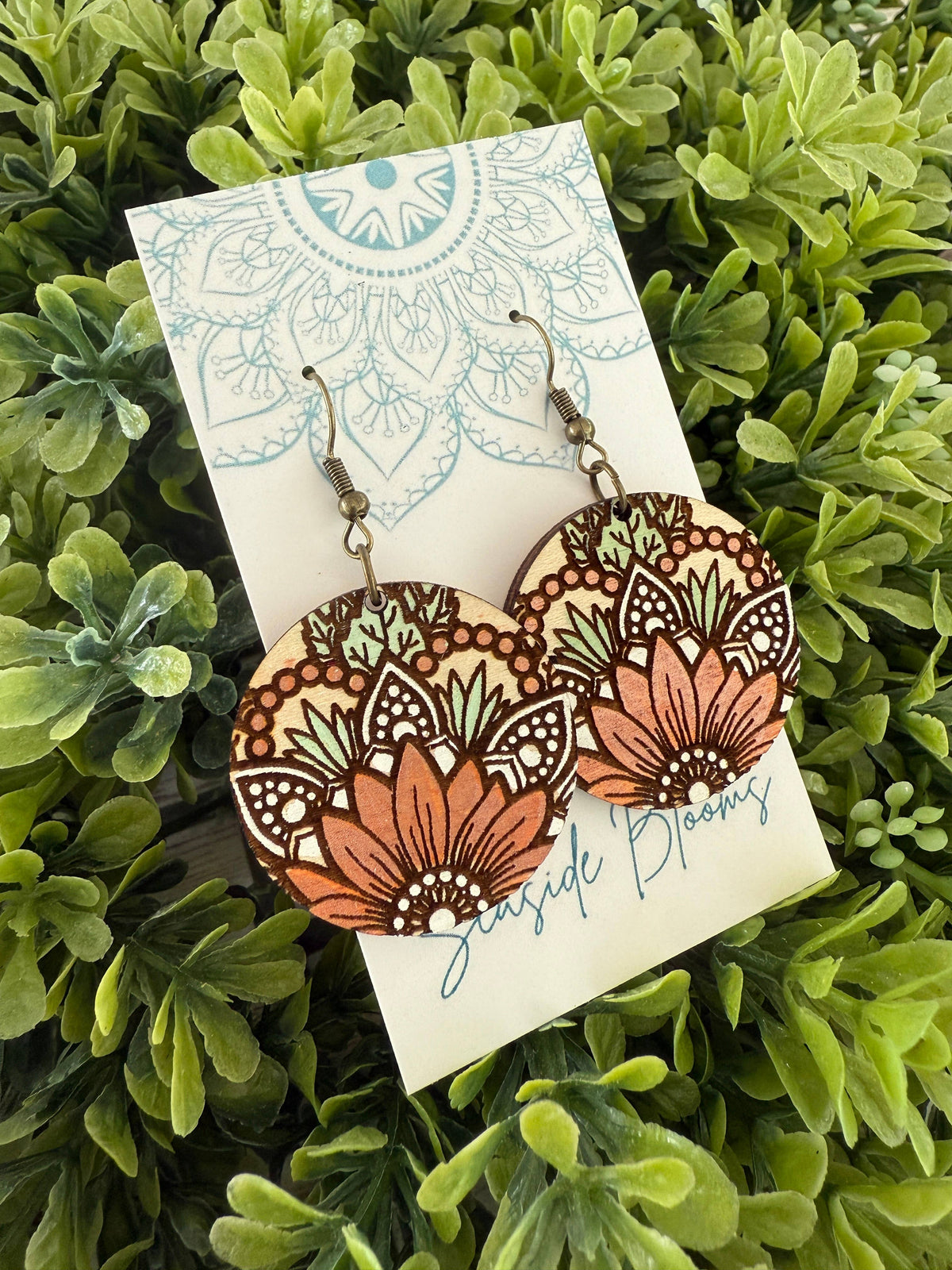 Terracotta Bloom - Hand Painted Earring
