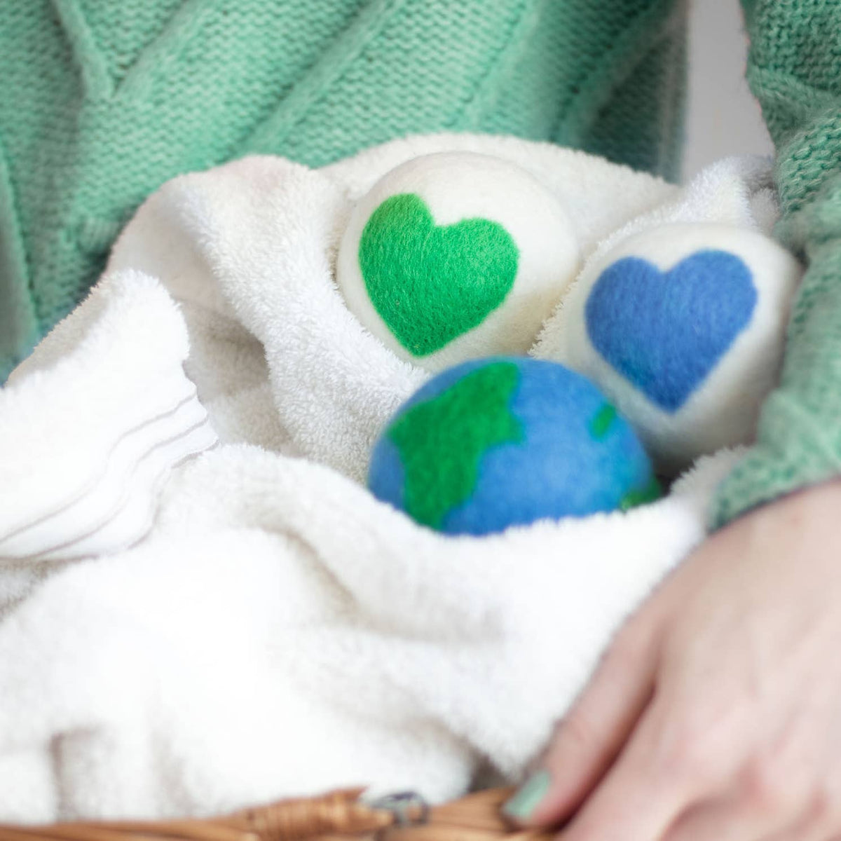 Love Your Mama Eco Wool Dryer Balls - (Earth, Hearts)