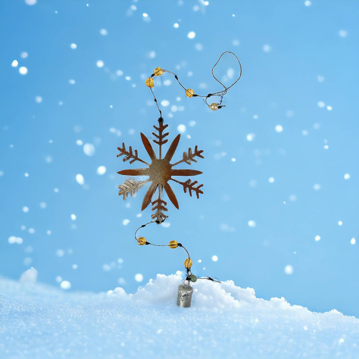 Snowflake wind chime ornament winter gift mountain souvenir
