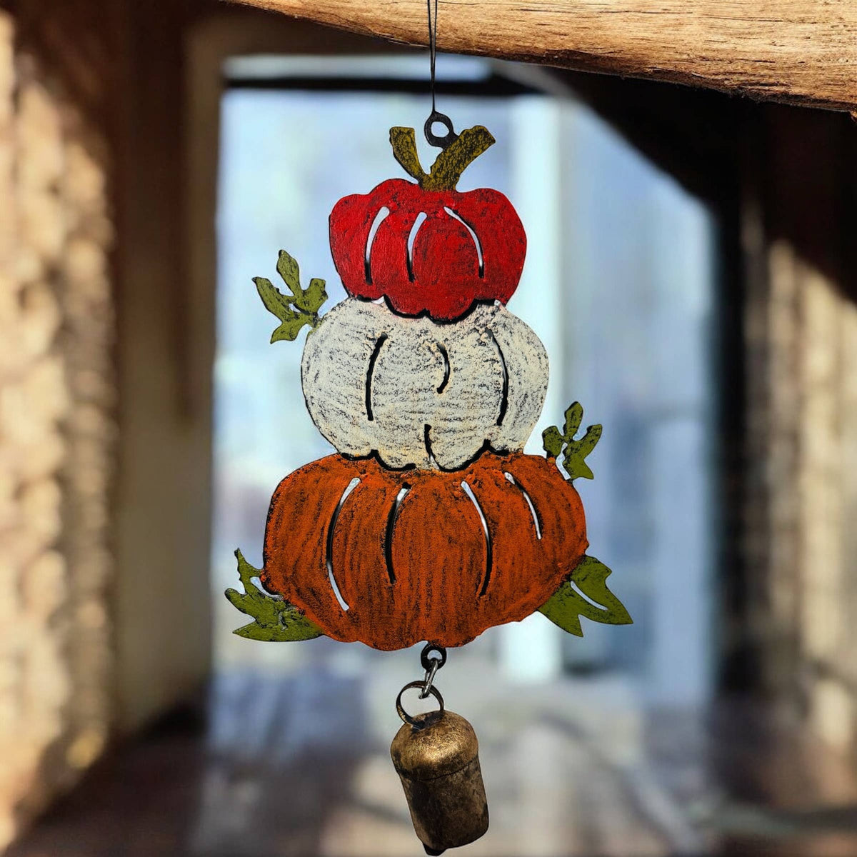 Pumpkin Stack Recycled Metal Wind Chime