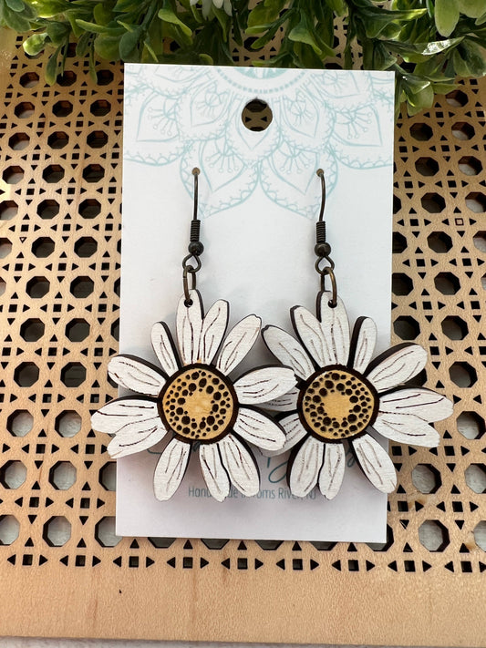 Daisy Days- Hand Painted Earrings
