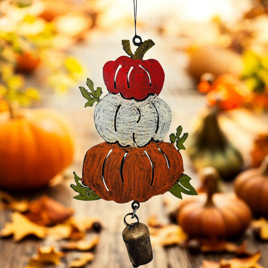 Pumpkin Stack Recycled Metal Wind Chime