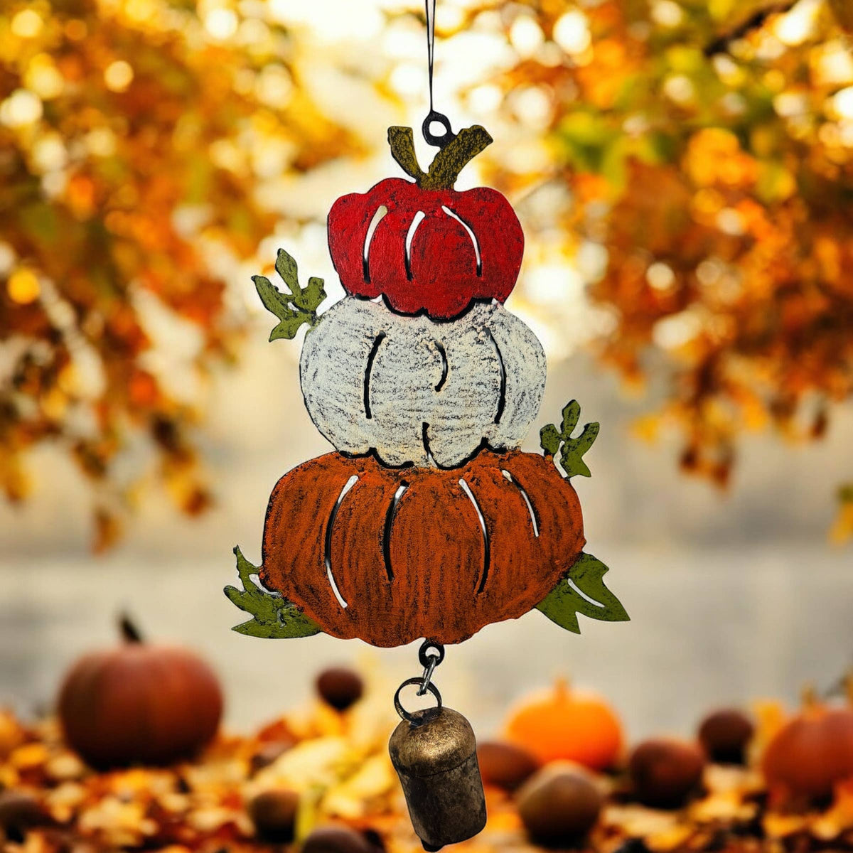 Pumpkin Stack Recycled Metal Wind Chime